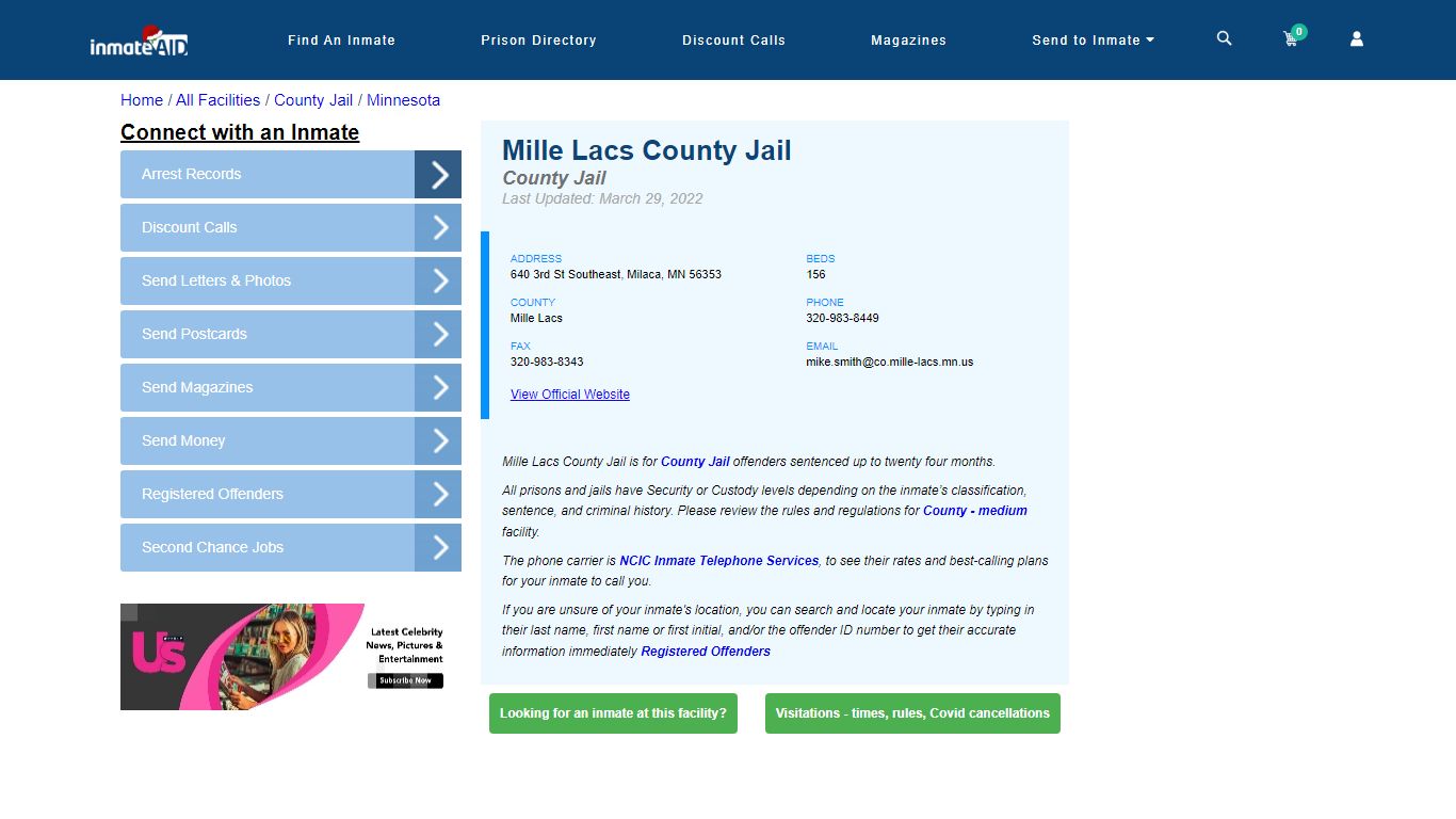Mille Lacs County Jail - Inmate Locator - Milaca, MN