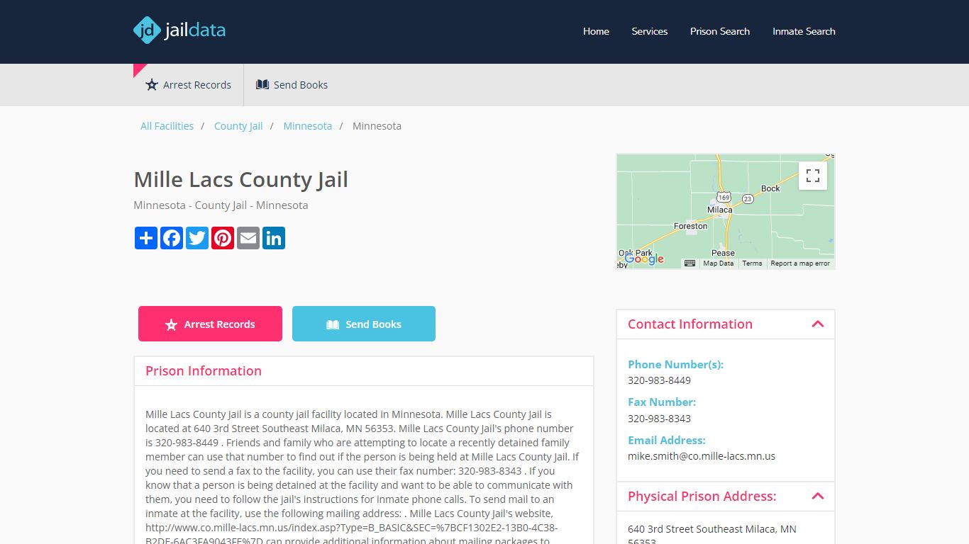 Mille Lacs County Jail Inmate Search and Prisoner Info - Milaca, MN